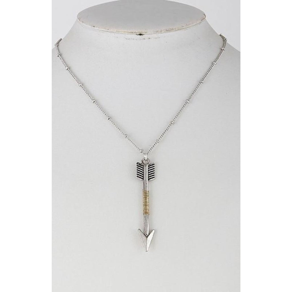 Simple Down Silver Arrow Necklace,Necklace - Dirt Road Divas Boutique