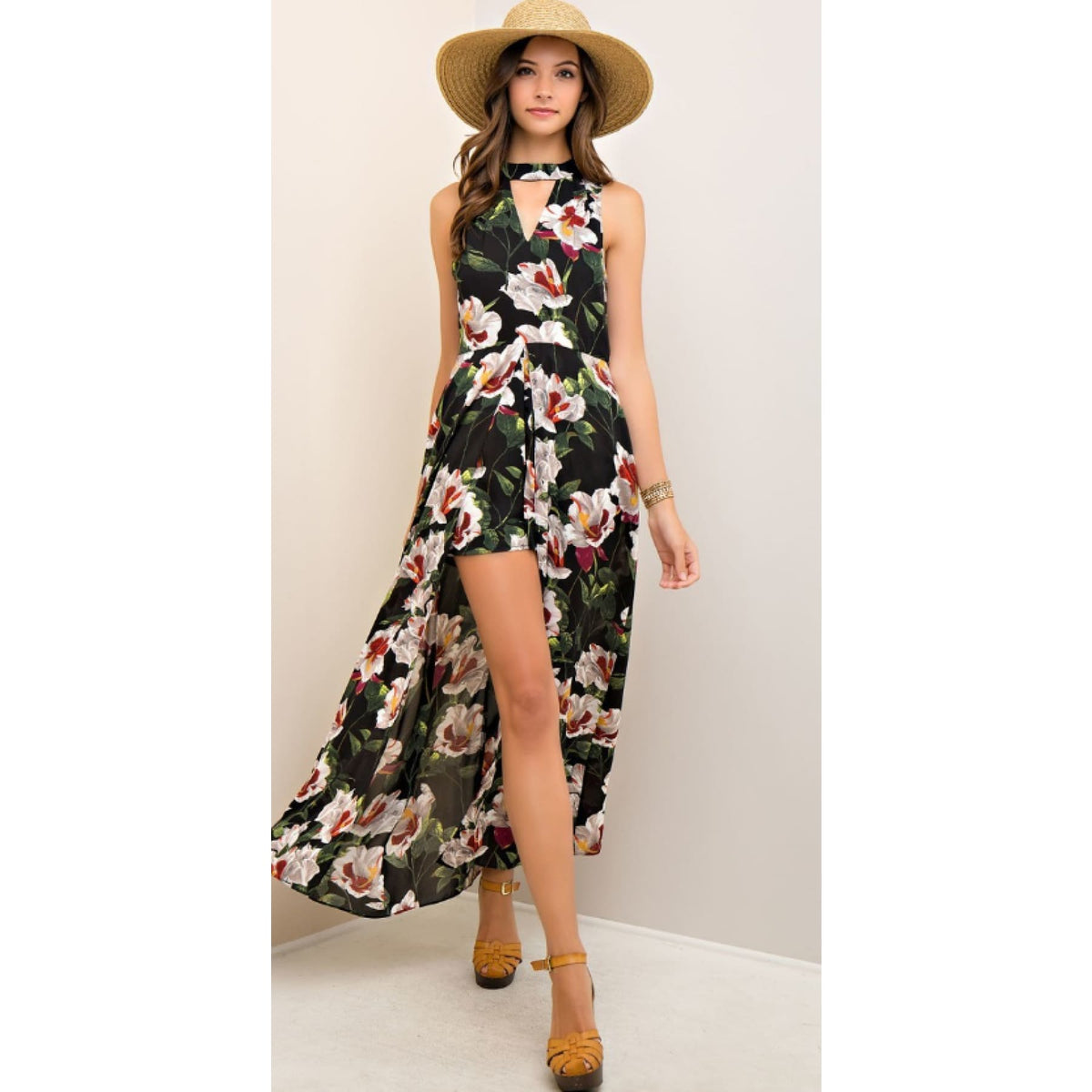 Floral maxi romper hotsell