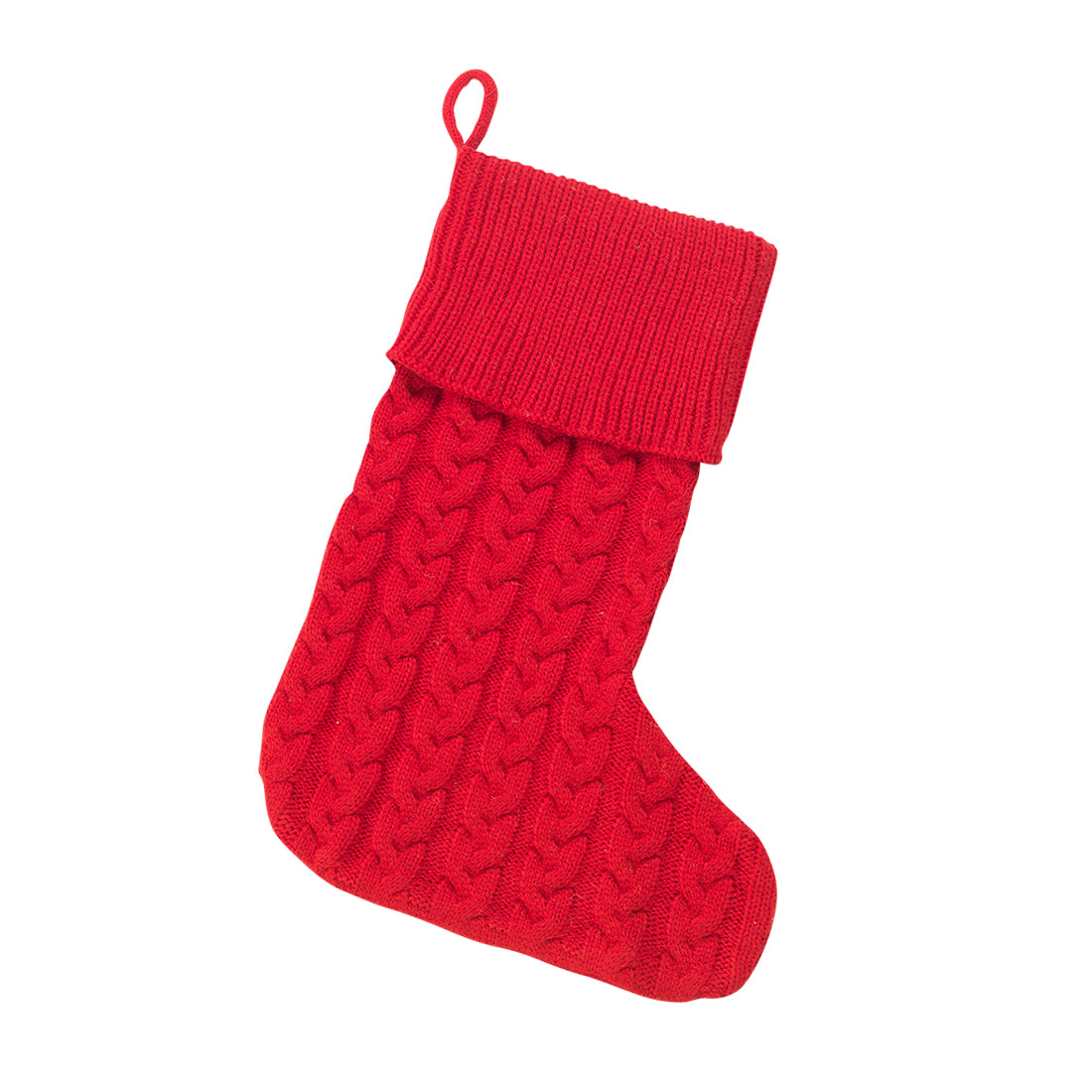 Classic Cable Knit Christmas Stocking in Red - with Monogram,Christmas stocking - Dirt Road Divas Boutique