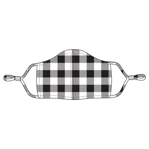 Buffalo Check Adjustable Adult Face Mask - Red/Black or White/Black