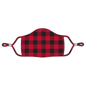 Buffalo Check Adjustable Adult Face Mask - Red/Black or White/Black