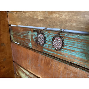 AB Swarovski Crystal Earrings on Antiqued Copper Ovals,Earrings - Dirt Road Divas Boutique