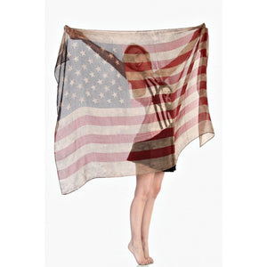 American Flag Vintage Scarf Wrap,Scarf - Dirt Road Divas Boutique