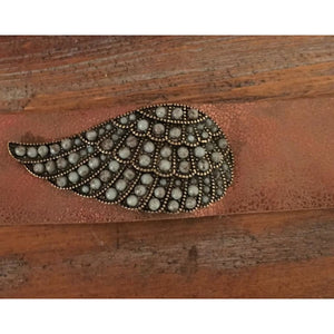 Angel Wing Metallic Leather Bracelet,Bracelet - Dirt Road Divas Boutique