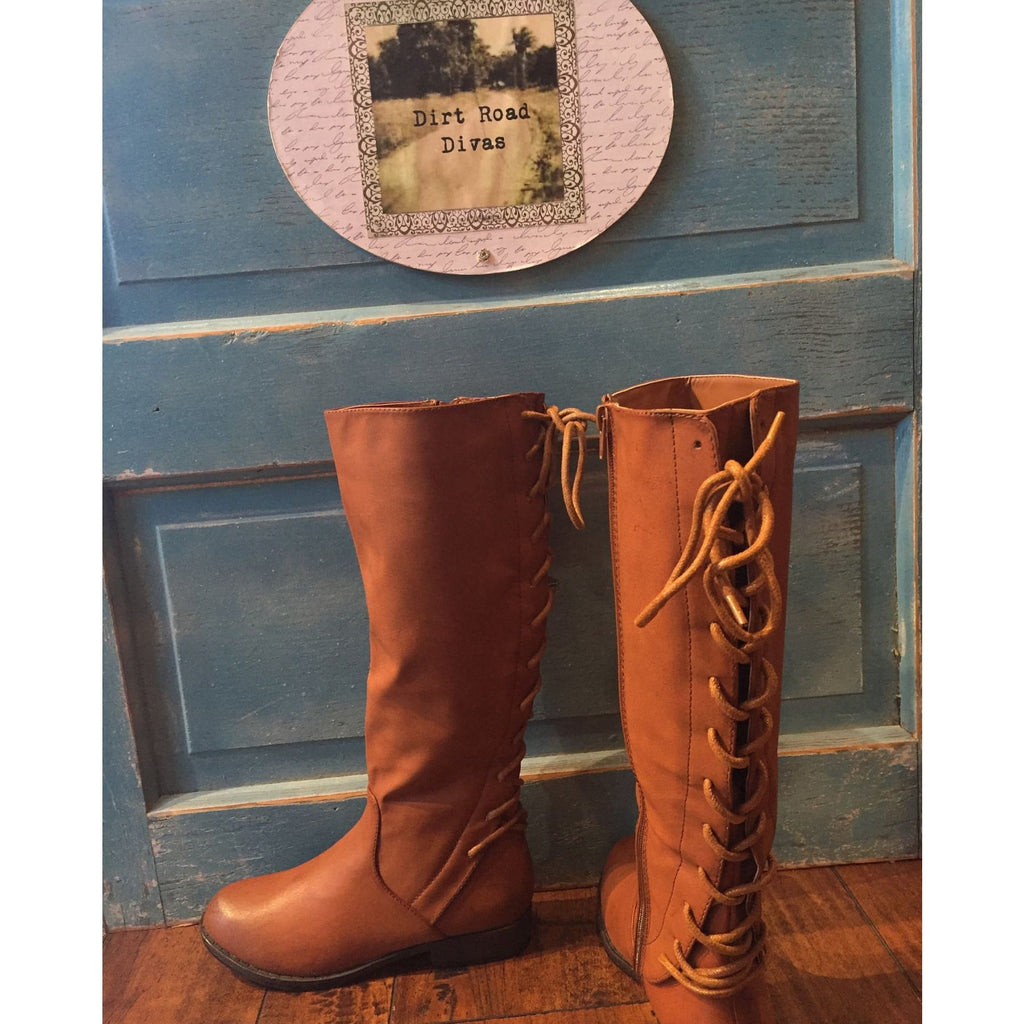 Brown Lace Up Riding Boots,Boots - Dirt Road Divas Boutique