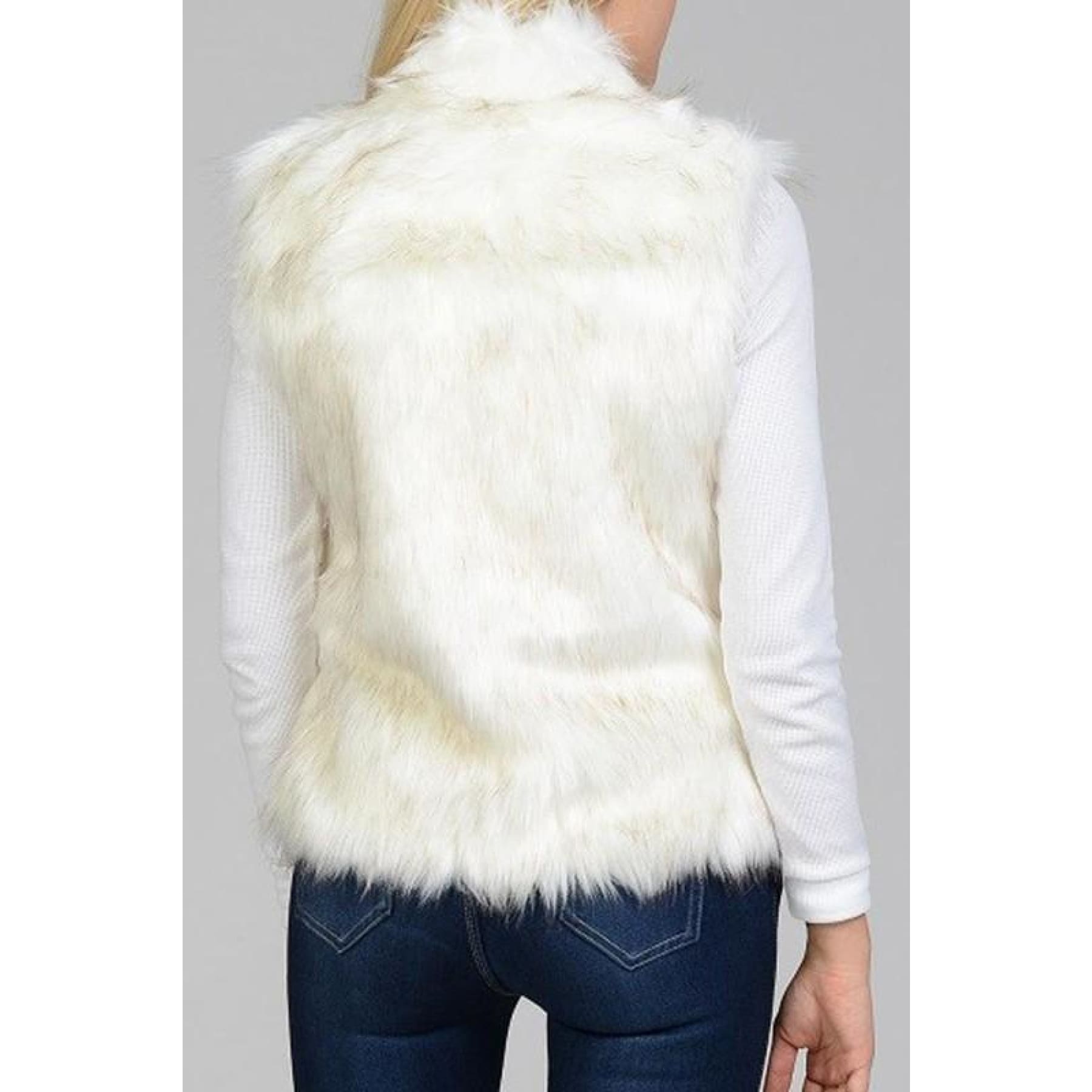 Cream Faux Fur Vest,Vest - Dirt Road Divas Boutique