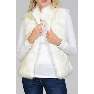 Cream Faux Fur Vest,Vest - Dirt Road Divas Boutique