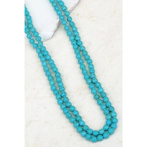 Double Layer Turquoise Beads/Earring Set,Necklace - Dirt Road Divas Boutique
