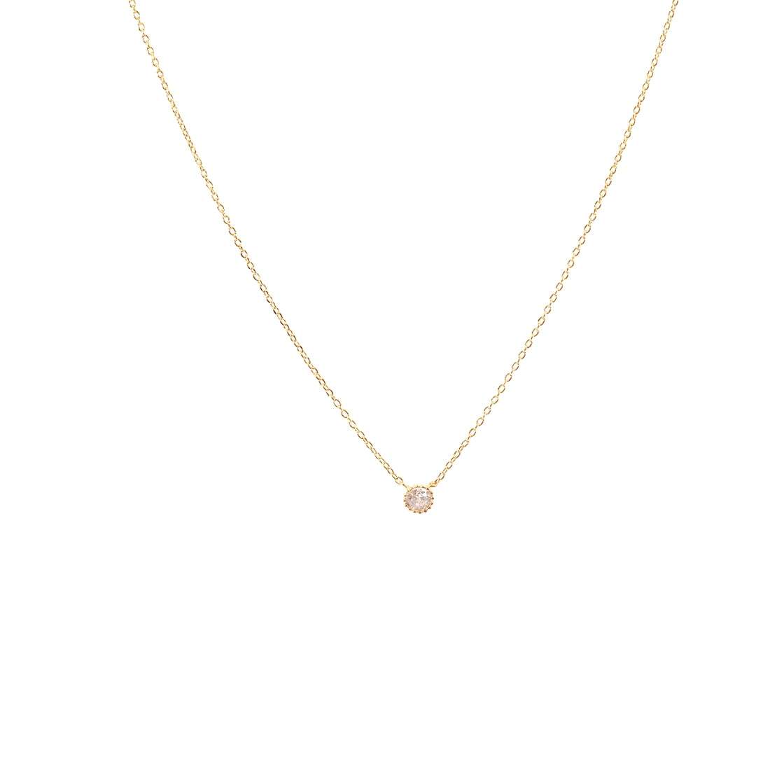 Gold Simple CZ Necklace