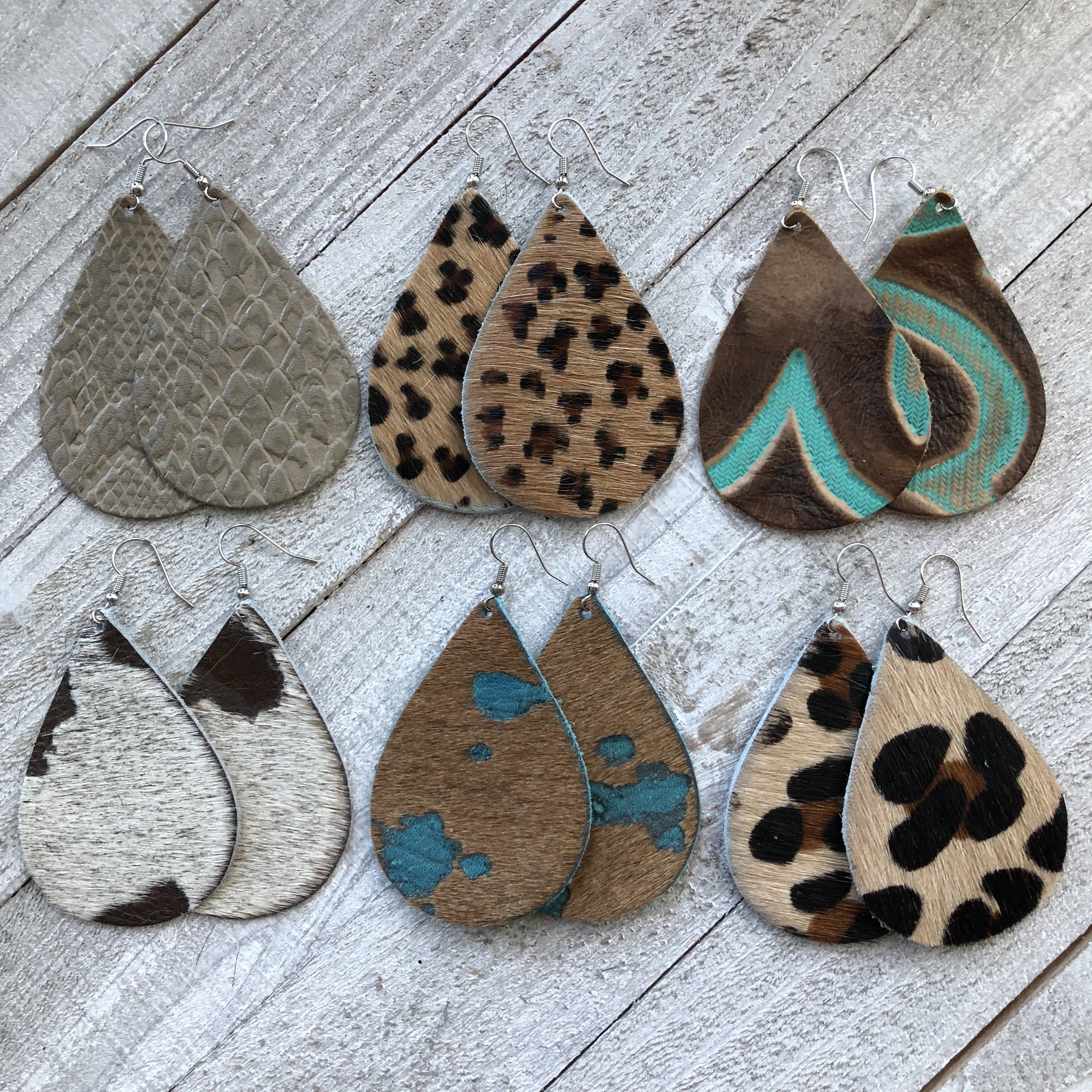 Hair on hide earrings sales