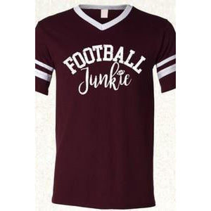Football Junkie Jersey Tee  (2 color choices),Graphic Tee - Dirt Road Divas Boutique