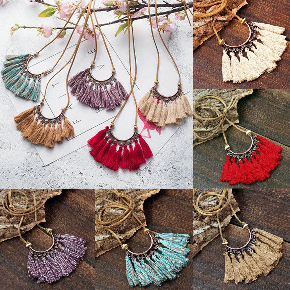 Boho Leather Tassel Necklaces