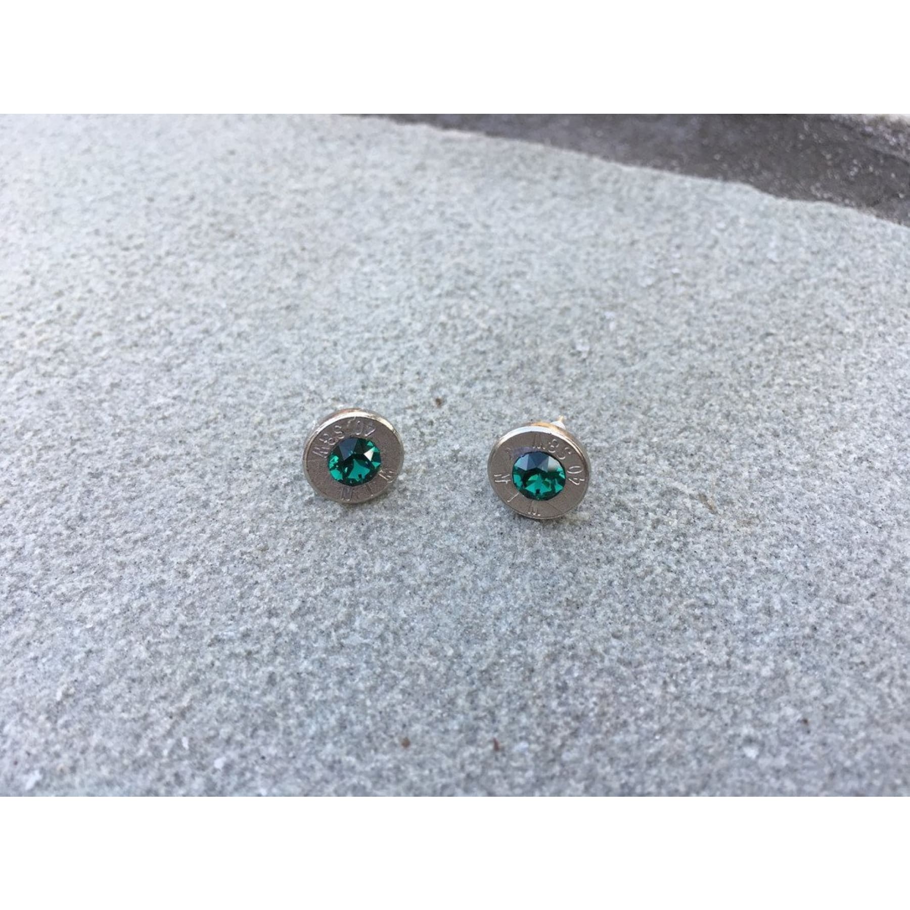 Handcrafted Bullet Earrings with colored Swarovski Crystal centers,Earrings - Dirt Road Divas Boutique