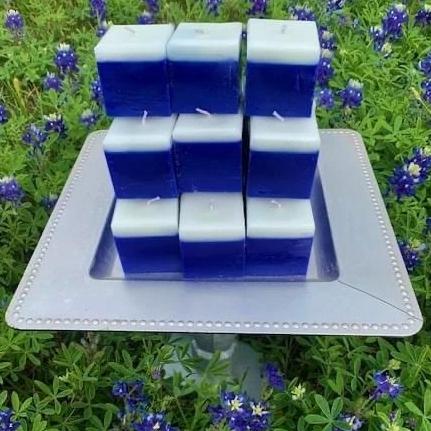 Texas General Square Candle  ~ Texas Bluebonnet