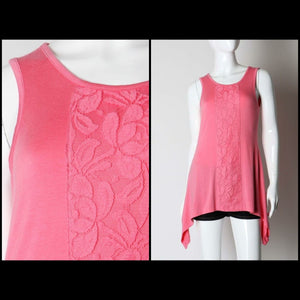 Lace Trimmed Trapeze Tank,Tops - Dirt Road Divas Boutique