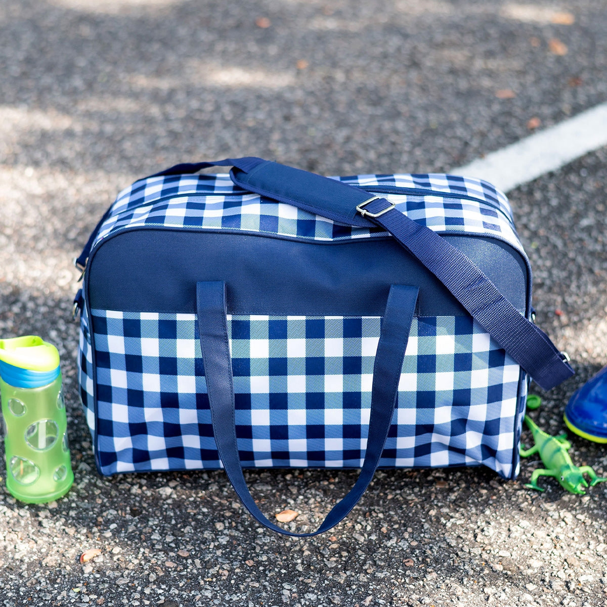 Navy Check Travel Bag