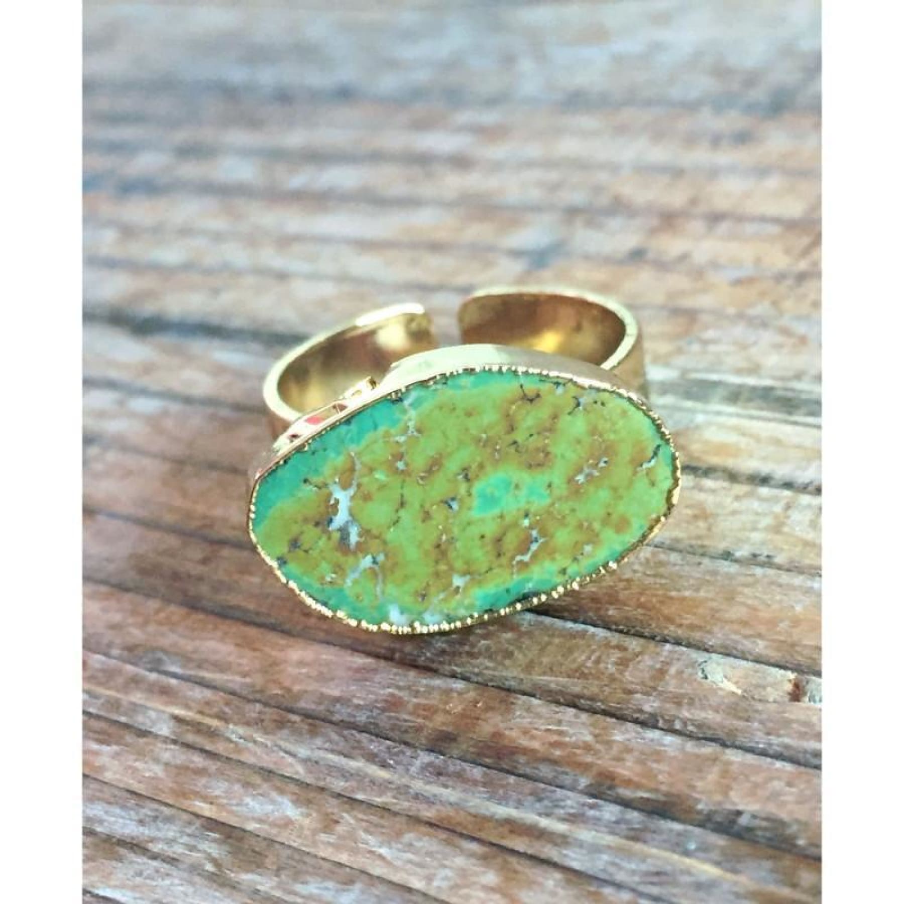 Natural Dark Green Turquoise Stone Ring,Ring - Dirt Road Divas Boutique