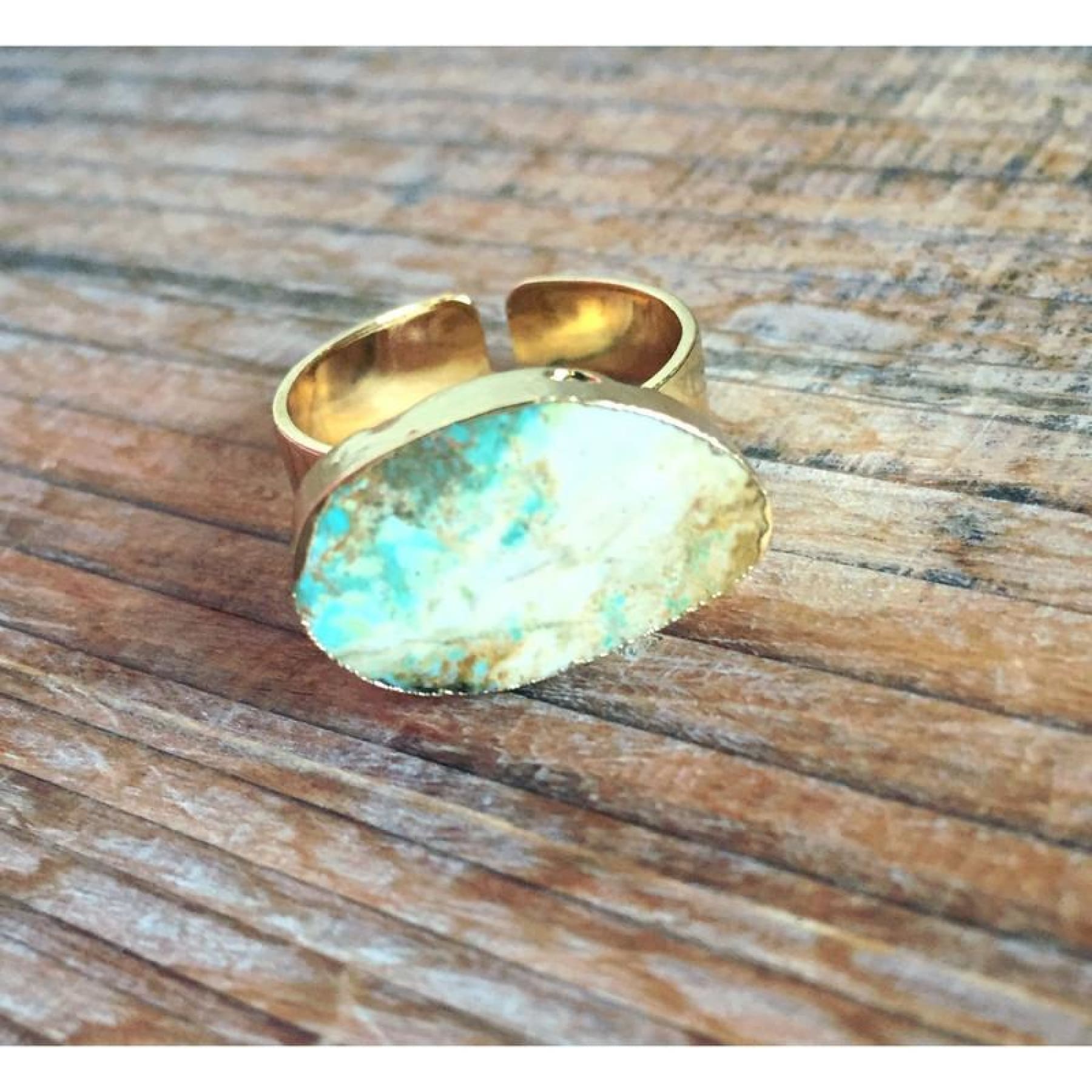 Natural Turquoise/ Lt Brown Stone Ring,Ring - Dirt Road Divas Boutique