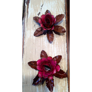 Rustic Metal Pink Flower Magnets,Magnets - Dirt Road Divas Boutique