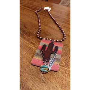 Serape Cactus Necklace,Necklace - Dirt Road Divas Boutique