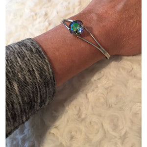 Silver Bracelet with 12mm Paradise Shine Swarovski Crystal,Bracelet - Dirt Road Divas Boutique