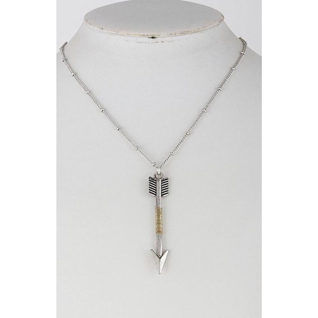 Simple Down Silver Arrow Necklace,Necklace - Dirt Road Divas Boutique