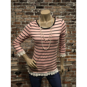 Striped Comfy Sunday Top,Top - Dirt Road Divas Boutique