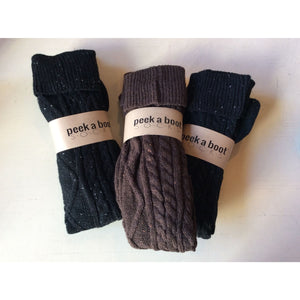 Super Long  Thick Cable Knit Boot Socks,Socks - Dirt Road Divas Boutique
