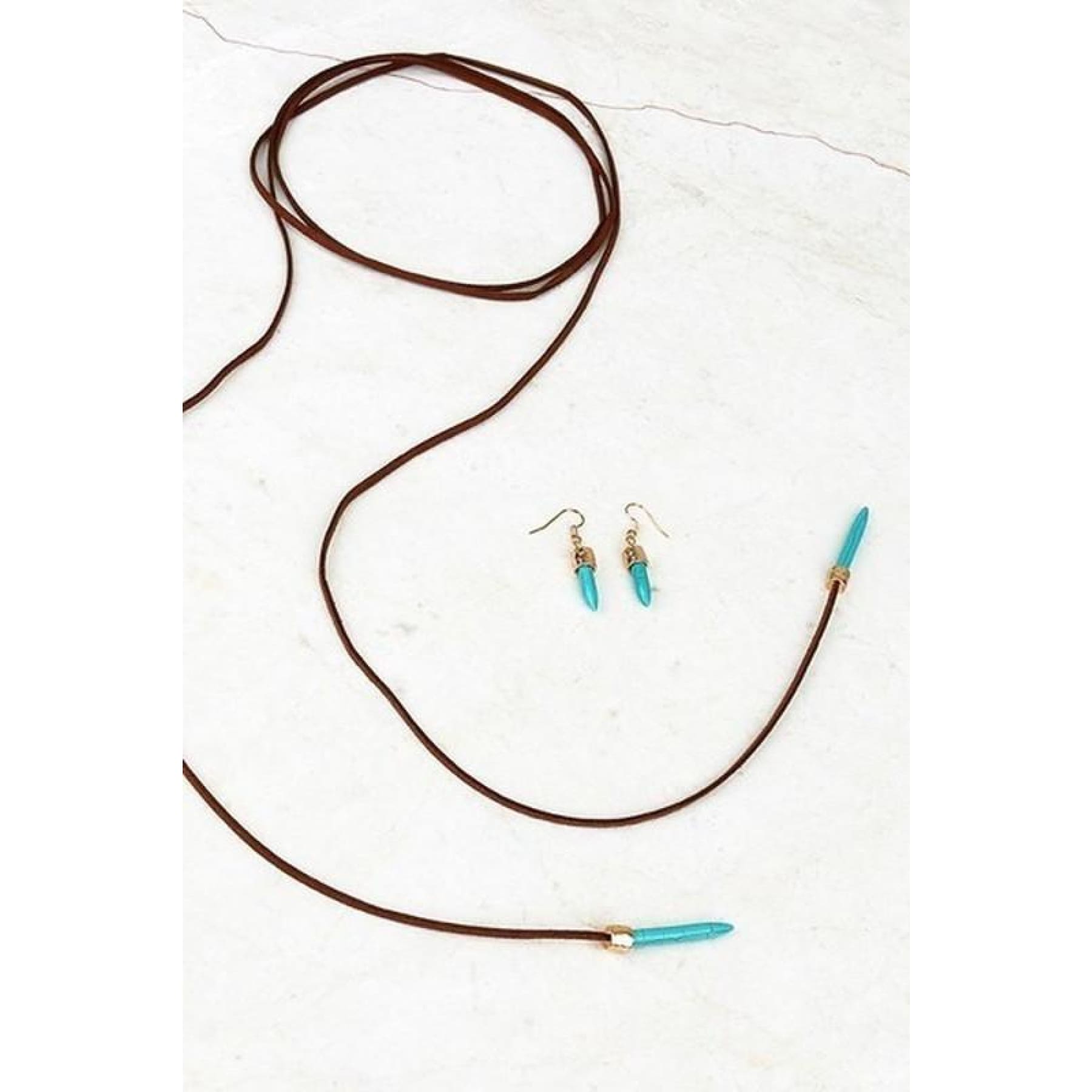 Sure Shot~ Suede and Turquoise Wrap Choker,Necklace - Dirt Road Divas Boutique