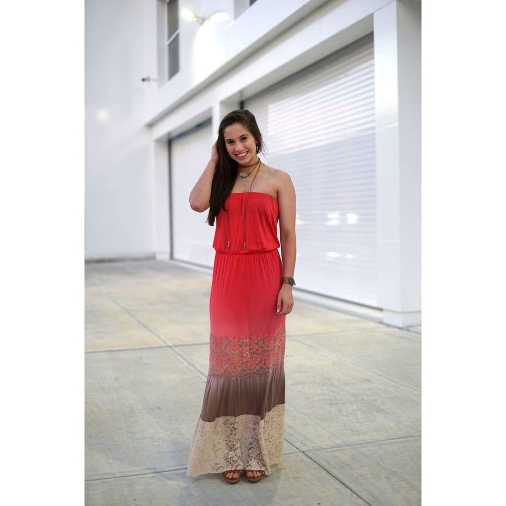 Sweet Summer Coral Maxi Dress,Dress - Dirt Road Divas Boutique