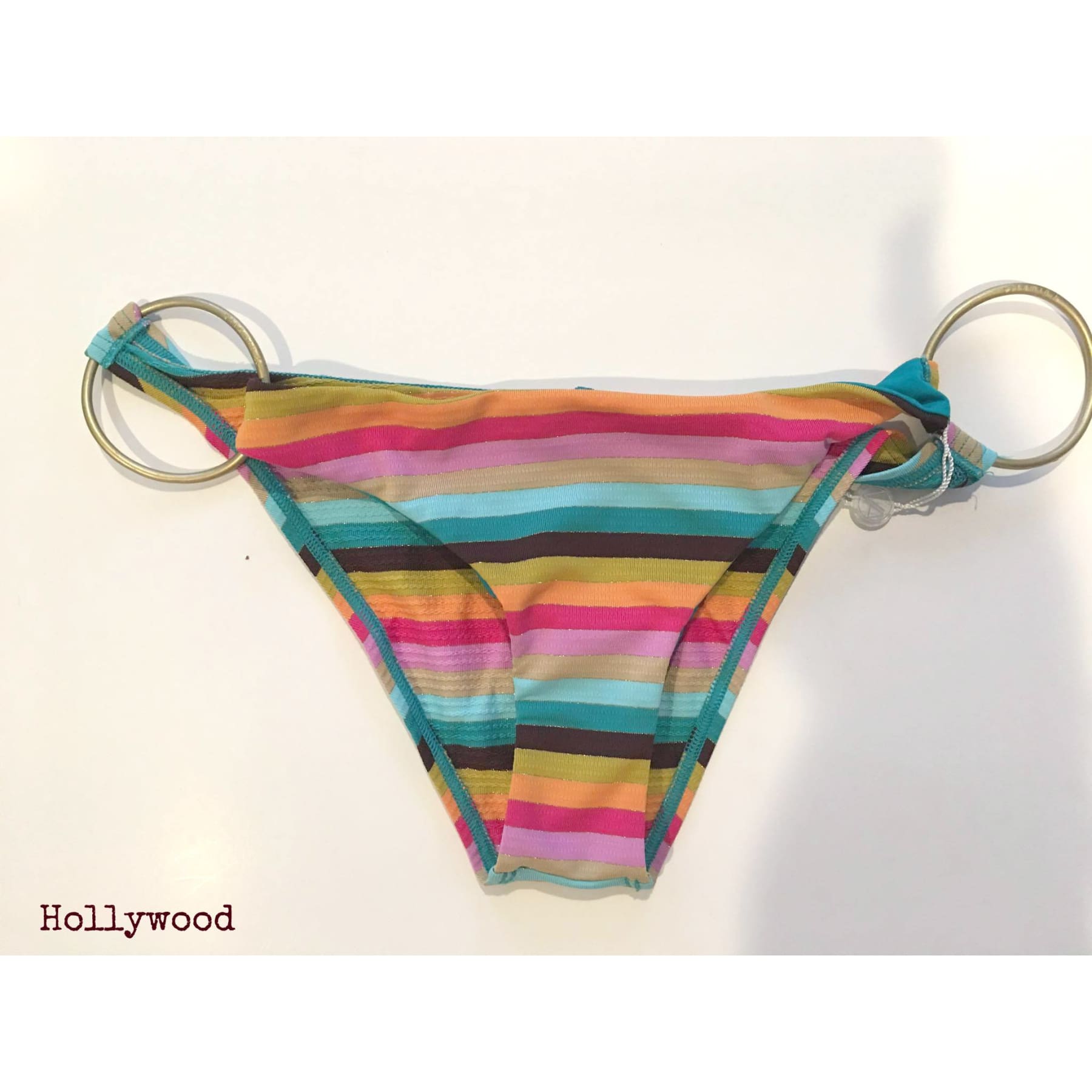 Teal Color Stripe Bikini Bottoms (2 Styles),Bikini Bottom - Dirt Road Divas Boutique