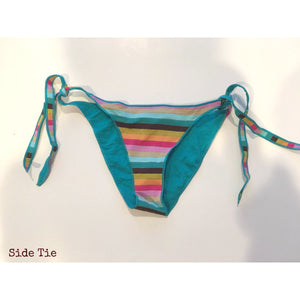 Teal Color Stripe Bikini Bottoms (2 Styles),Bikini Bottom - Dirt Road Divas Boutique