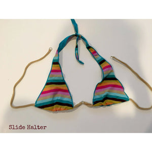 Teal Color Stripe Bikini Tops (2 Styles),Bikini Top - Dirt Road Divas Boutique