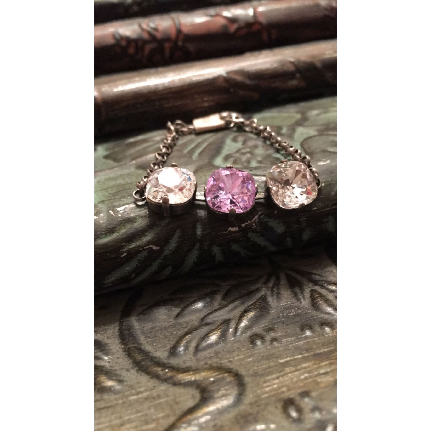 Violet Triple Swarovski Crystal Bracelet,Bracelet - Dirt Road Divas Boutique