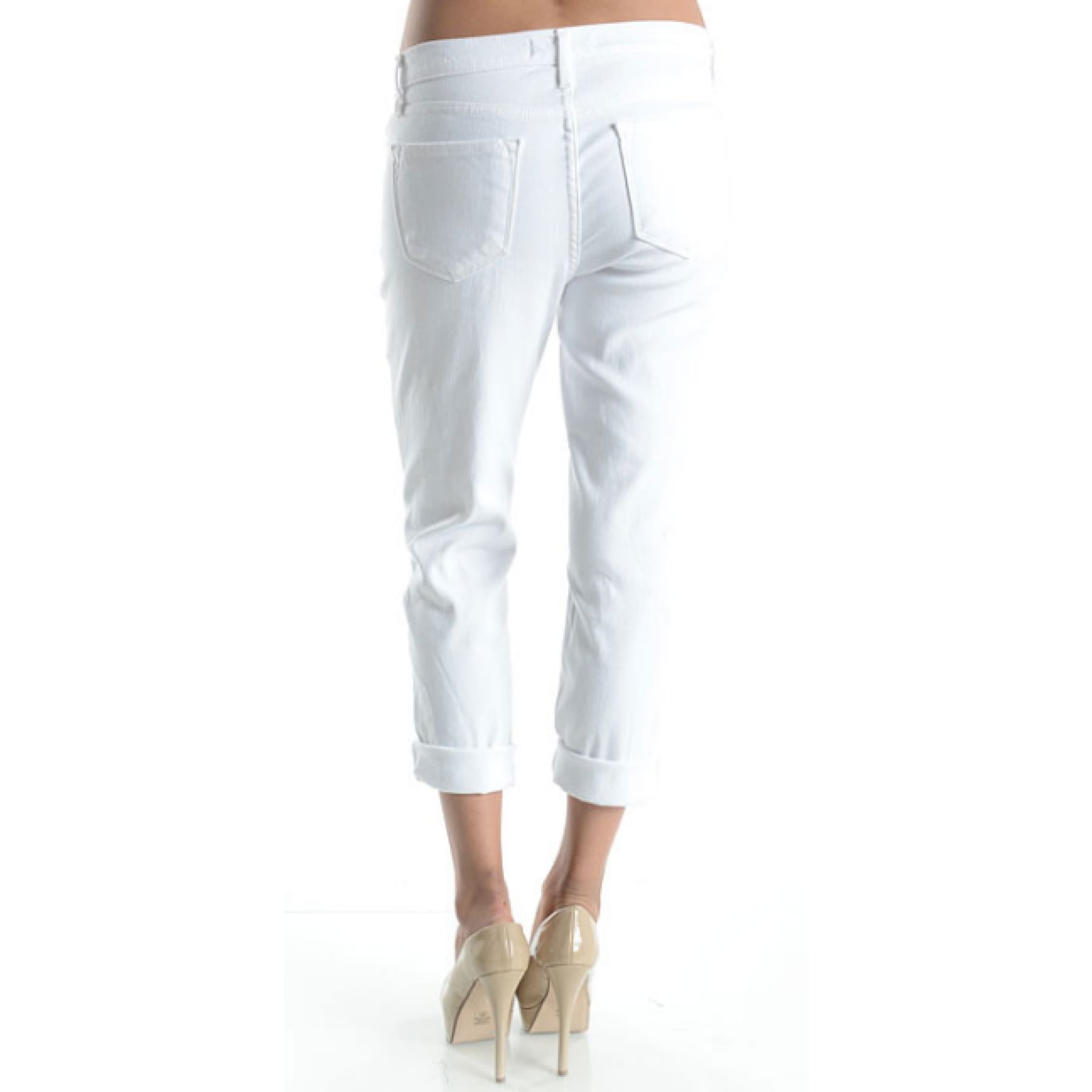 White Denim Boyfriend Capris,Jeans - Dirt Road Divas Boutique