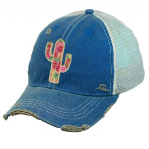 Wild Rose Destroyed Trucker Caps ~ Cactus Canyon,Hats - Dirt Road Divas Boutique