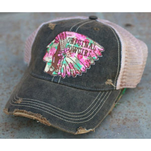 Wild Rose Destroyed Trucker Caps ~ Hail to the Chief,Hats - Dirt Road Divas Boutique